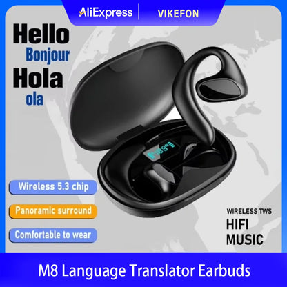 Intelligent M8 Language Translation Earplug 144 Language High-Precision Wireless Bluetooth Bidirectional Translation Equipment