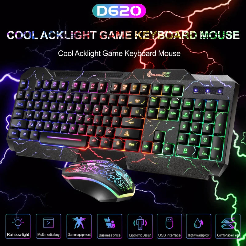 Burst Office Gaming Keyboard & Mouse Set Gaming peripheral mechanical feel luminous keyboard and mouse set